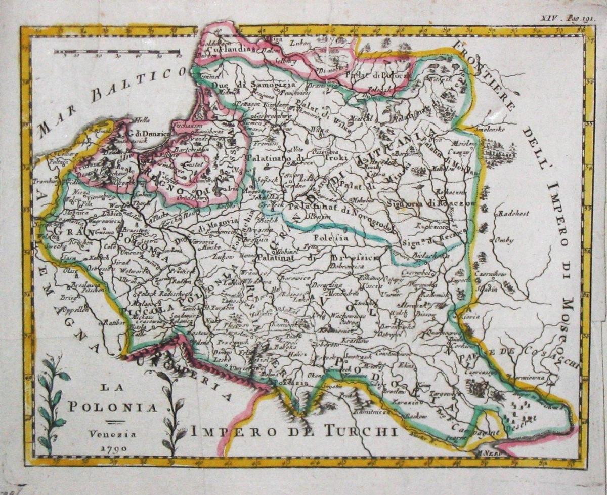 Mapa Litwy stary 