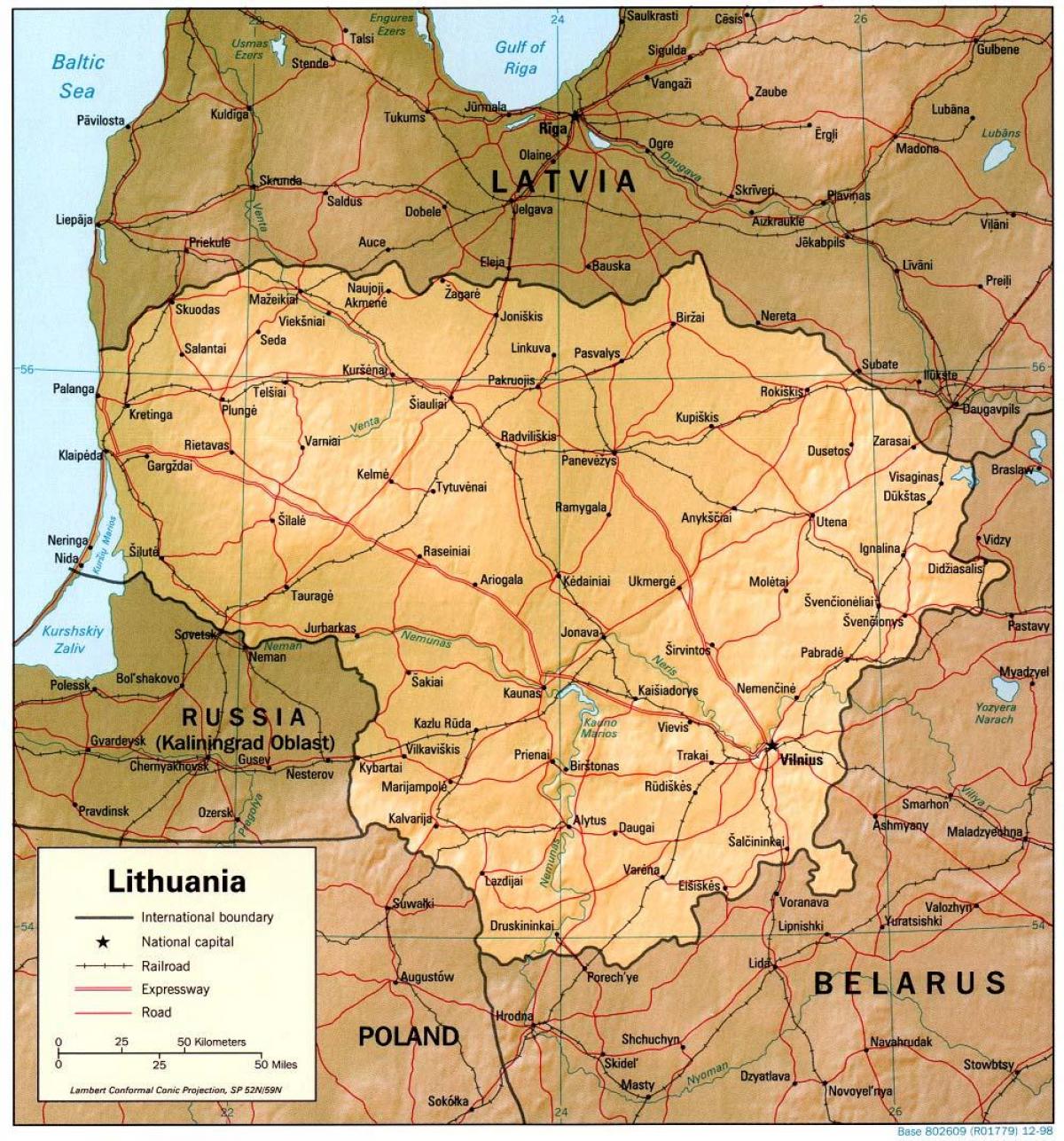 Mapa Litwy