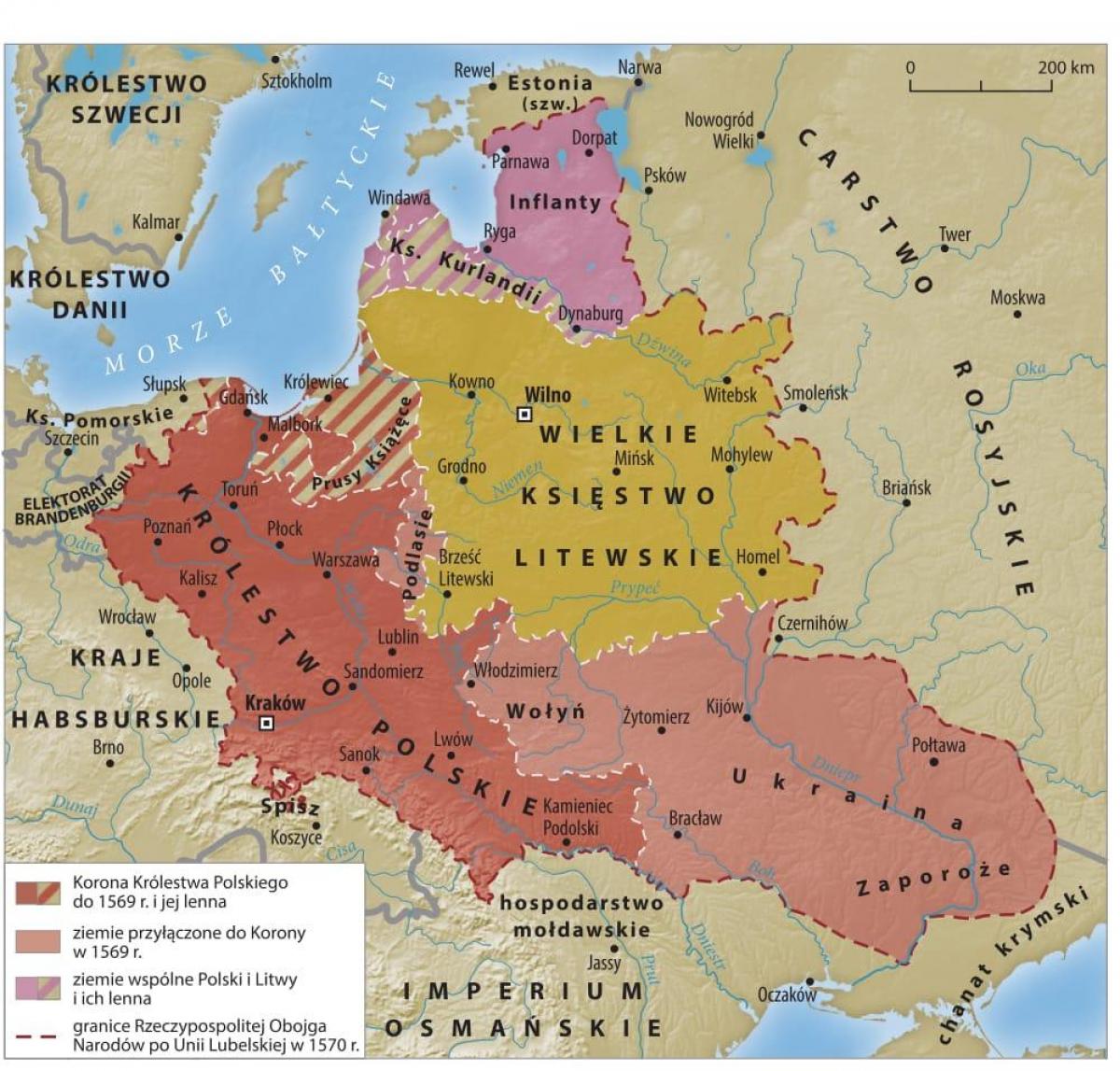Mapa Wielkiego księstwa Litewskiego