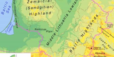 Mapy Litwy fizyczna